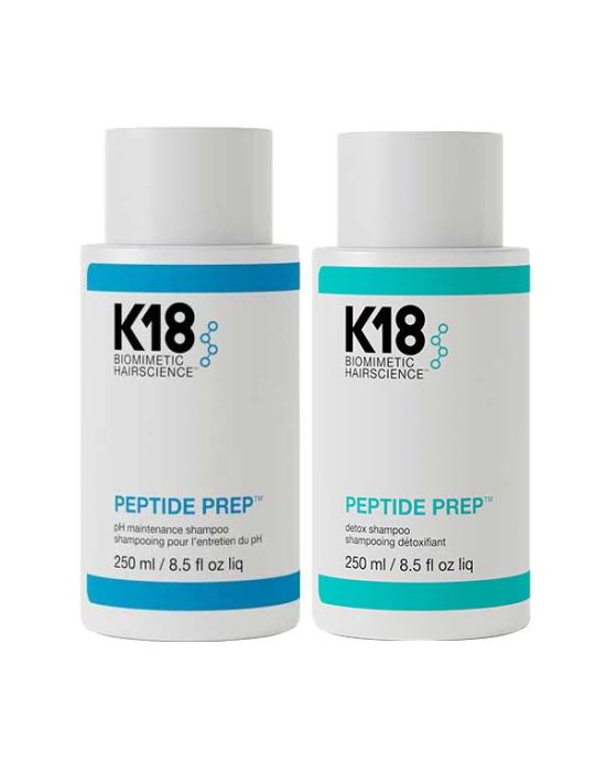 K18 Hair Shampoo Set (pH Maintenance Shampoo 250ml, Detox Shampoo 250ml)