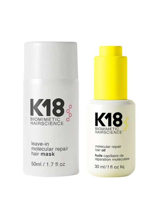 K18 Molecular Repair Set (Leave-in Molecular Repair Hair Mask 50ml, Molecular Repair Hair Oil 30ml)