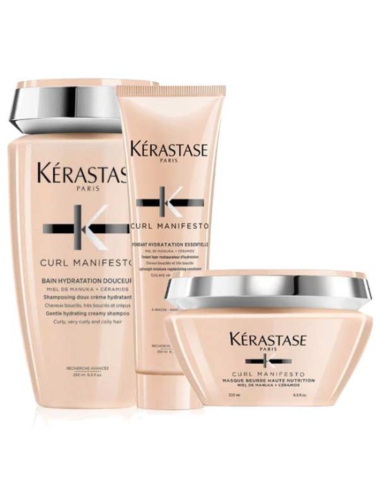 Kérastase Curl Manifesto Set (Shampoo 250ml, Conditioner 250ml, Mask 200ml)