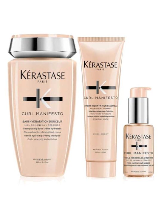 Kérastase Curl Manifesto Set (Shampoo 250ml, Conditioner 250ml, Oil 50ml)