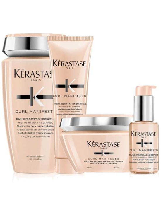 Kérastase Curl Manifesto Set (Shampoo 250ml, Conditioner 250ml, Mask 200ml, Oil 50ml)