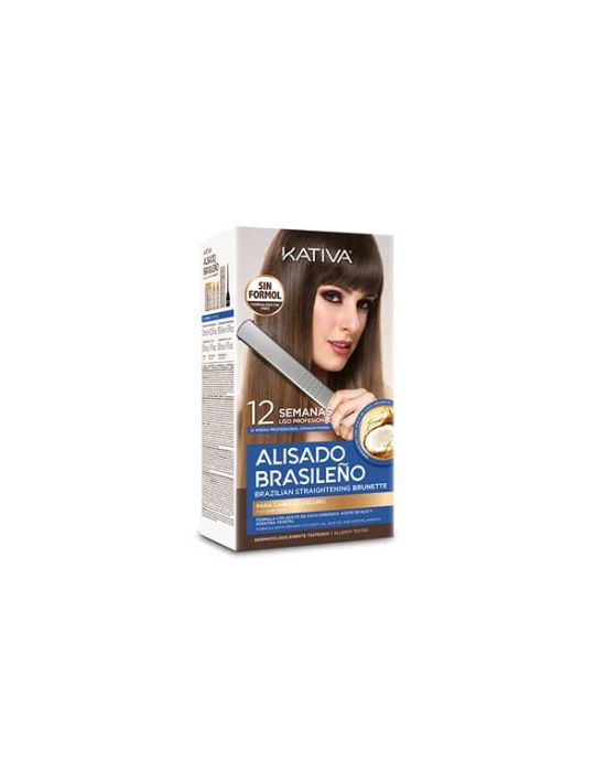 Kativa Alisado Brasileno Straitening Brunette Kit (Pre Shampoo 15 ml, Mask 150ml, Shampoo 30ml, Conditioner 30ml)