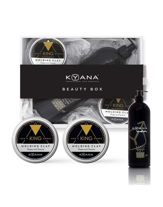 Kyana King Men's Total Styling Beauty Box 1 (2x100ml Molding Clay & ΔΩΡΟ Shampoo & Shower Gel 2 in 1 1000ml)