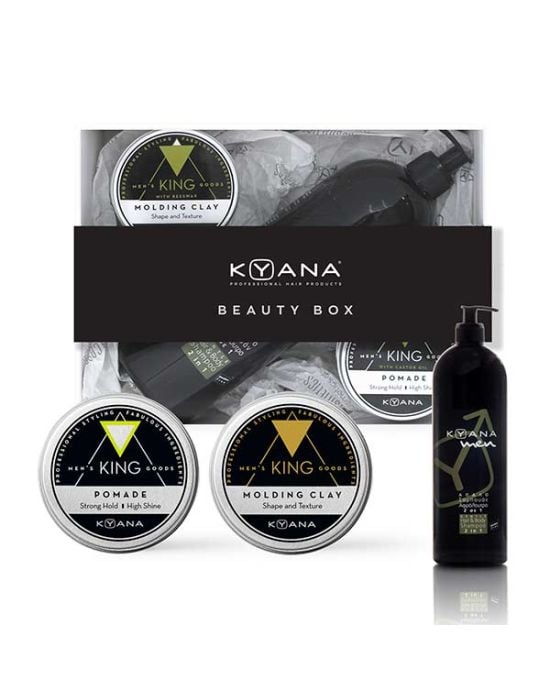 Kyana Mix Men's Beauty Box (Pomade 100ml, Molding Clay 100ml & ΔΩΡΟ Shampoo & Shower Gel 2 in 1 1000ml)