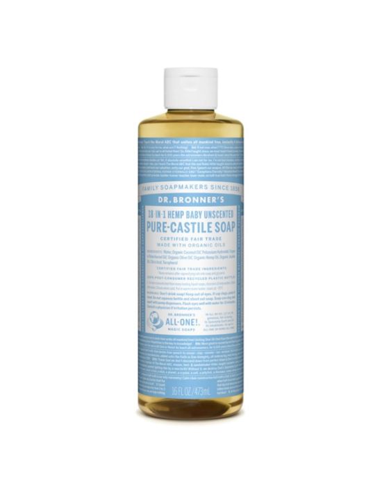 Dr Bronner's - Baby Unscented Pure castile Liquid soap 475ml