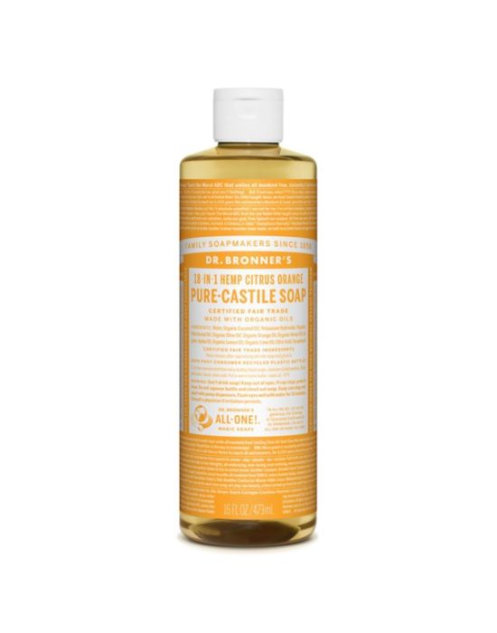 Dr Bronner's - Citrus Orange Pure castile Liquid soap 475ml