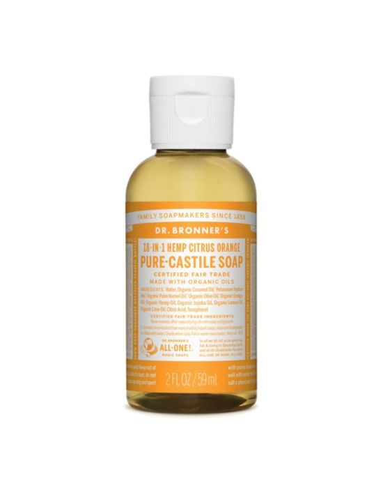 Dr Bronner's - Citrus Orange Pure castile Liquid soap 59ml