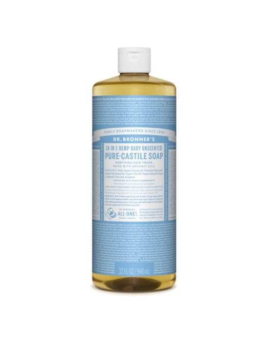 Dr Bronner's - Baby Unscented Pure castile Liquid soap 945ml