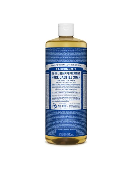 Dr Bronner's - Peppermint Pure castile Liquid soap 945ml