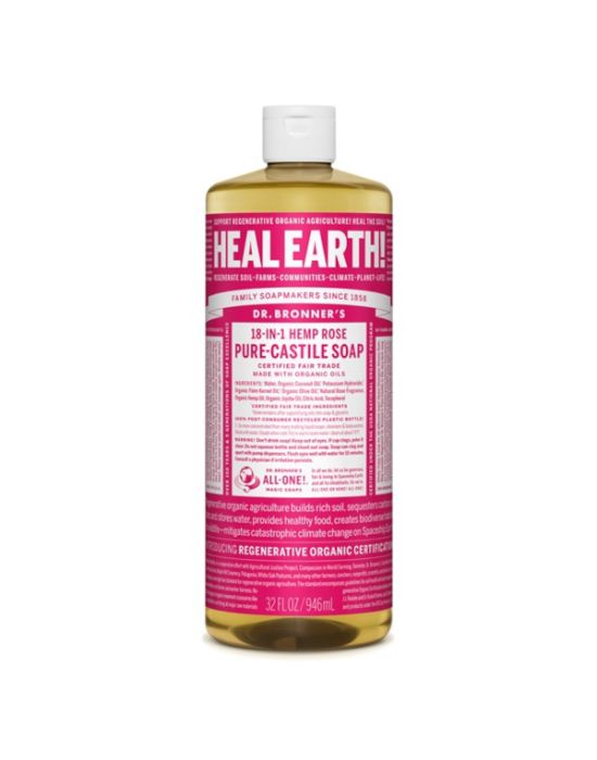 Dr Bronner's - Rose Pure castile Liquid soap 945ml