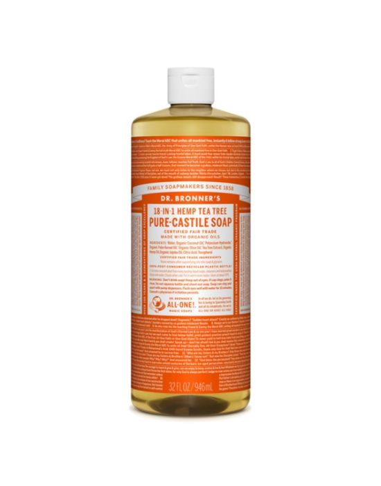 Dr Bronner's - Tea Tree Pure castile Liquid soap 945ml