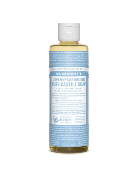 Dr Bronner's - Baby Unscented Pure castile Liquid soap 240ml
