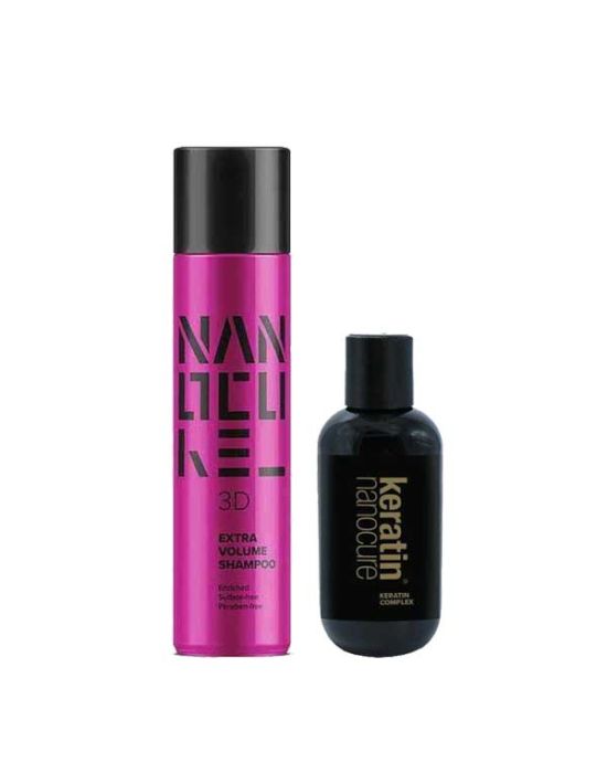 Keratin Nanocure® 3D Extra Volume Set (Treatment 150ml, Shampoo 500ml)