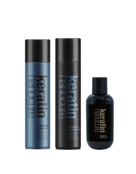 Keratin Nanocure® Hydration Set (Treatment 150ml, Shampoo 500ml, Conditioner 500ml)