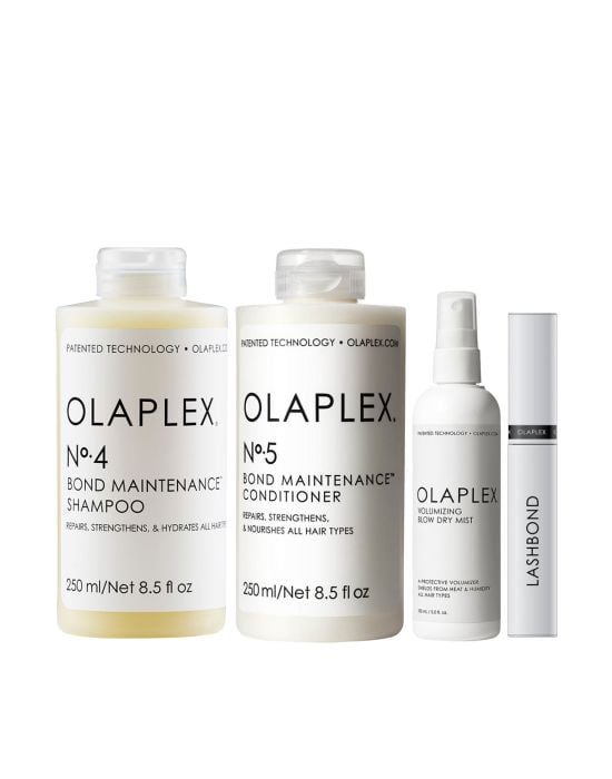 Olaplex Treatment Set (Shampoo No.4 250ml, Conditioner No.5 250ml, Blow Dry Mist 150ml, Eyelash Enhancer 4.5ml)