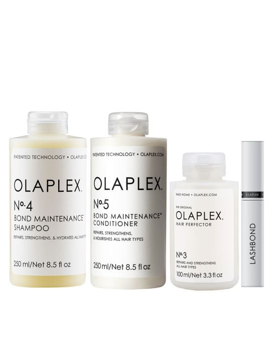 Olaplex Treatment Set (Shampoo No.4 250ml, Conditioner No.5 250ml, No.3 100ml, Eyelash Enhancer 4.5ml)