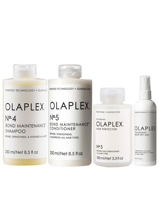 Olaplex Treatment Set (Shampoo No.4 250ml, Conditioner No.5 250ml, No.3 100ml, Blow Dry Mist 150ml)