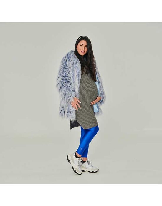 PCP Clothing Jacqueline Shiny Maternity Blue Leggings