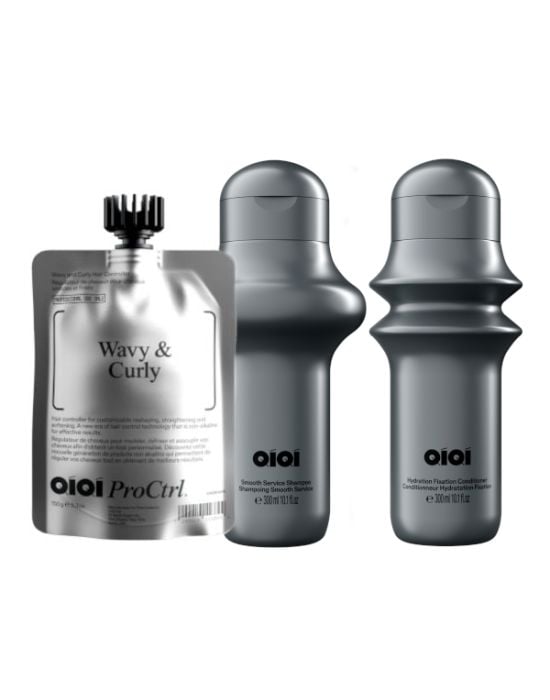 Qiqi Treatment Set (Wavy & Curly Straightening Treatment 150gr, Shampoo 300ml, Conditioner 300ml)