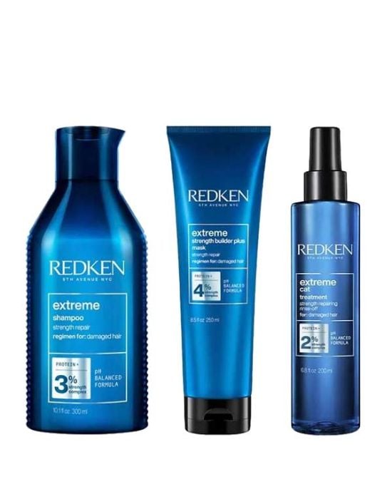 Redken Extreme Set (Shampoo 300ml, 4%Mask 250ml, Cat Reconstructing Treatment 200ml)