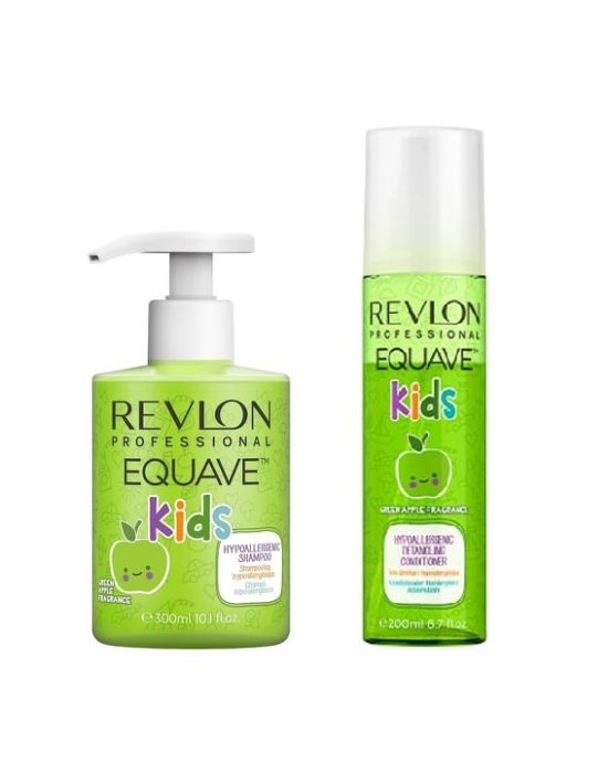Revlon Professional Equave Green Apple Kids Detangling Conditioner 200ml & Shampoo 300ml Set