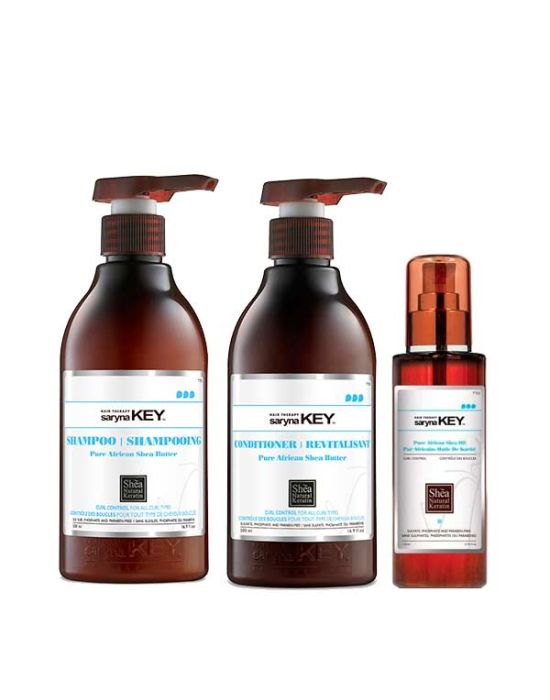 Saryna Key Curl Control Set (Shampoo 300ml, Conditioner 300ml, Oil 110ml)