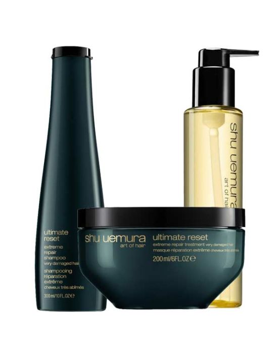 Shu Uemura Ultimate Reset Set (Shampoo 300ml, Masque 200ml, Nourishing Oil 150ml)