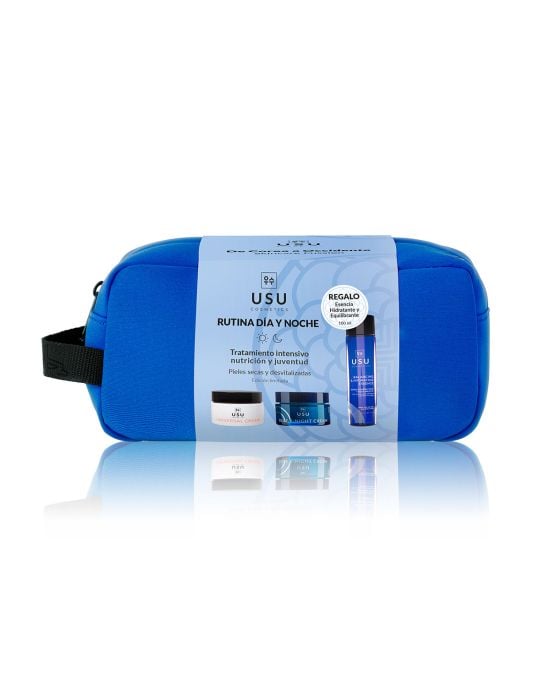 USU Cosmetics Kit Night & Day Routine (Balancing & Hydrating Essence 100ml, Blue K-Night Cream 50ml, Universal Cream 50ml)