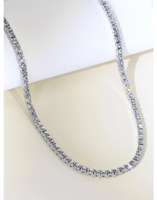 Rhinestone Decor Necklace Chain Bling Iced Out Alloy 50cm
