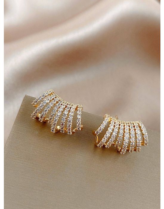 Rhinestone Decor Stud Earrings