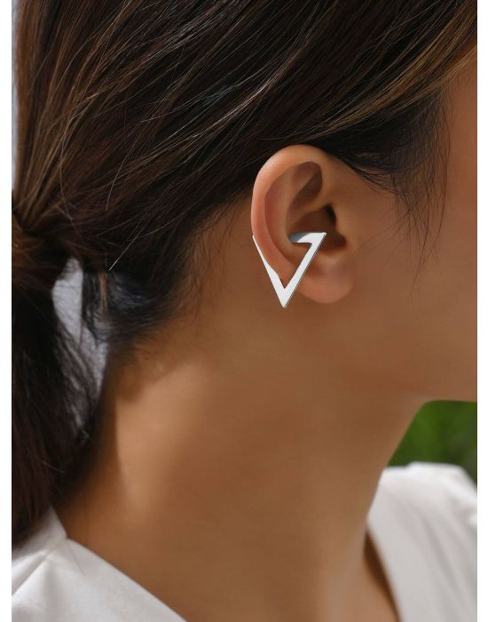 Platinum Plated Triangle Ear Cuff Non-pierced Fake Earring 1pc