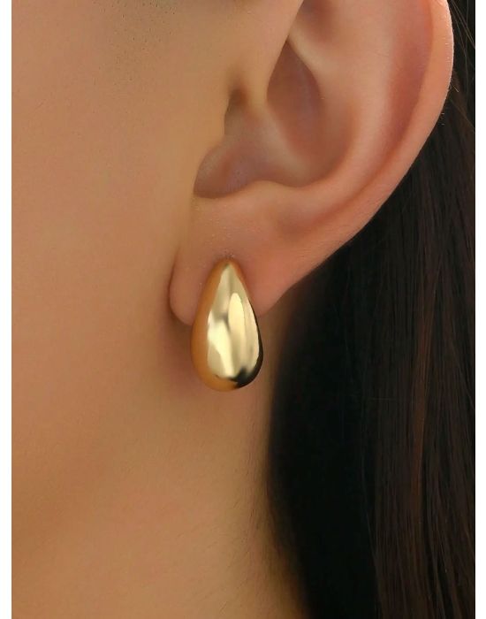 Simple Drop Earrings Gold