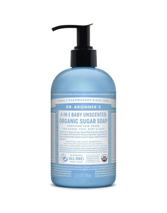 Dr Bronner's - Baby Unscented Organic Sugar Soap 355ml