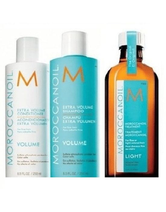 Moroccanoil Pack3 Volume Shampoo 250ml Volume Conditioner 250ml Oil Treatment Light 100ml