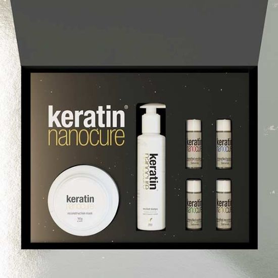 Keratin Nanocure® Alchemy Hair Treatment Kit (Shampoo 200ml, Mask 180ml, Nutrition Oil 15ml, Emollient Oil 15ml, Hydration Oil 15ml, Reconstruction OIl 15ml)