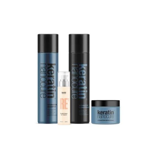 Keratin Nanocure® Hydration Shampoo & Conditioner 500ml + Hydration Mask 250ml + Hair Treatment 100ml 